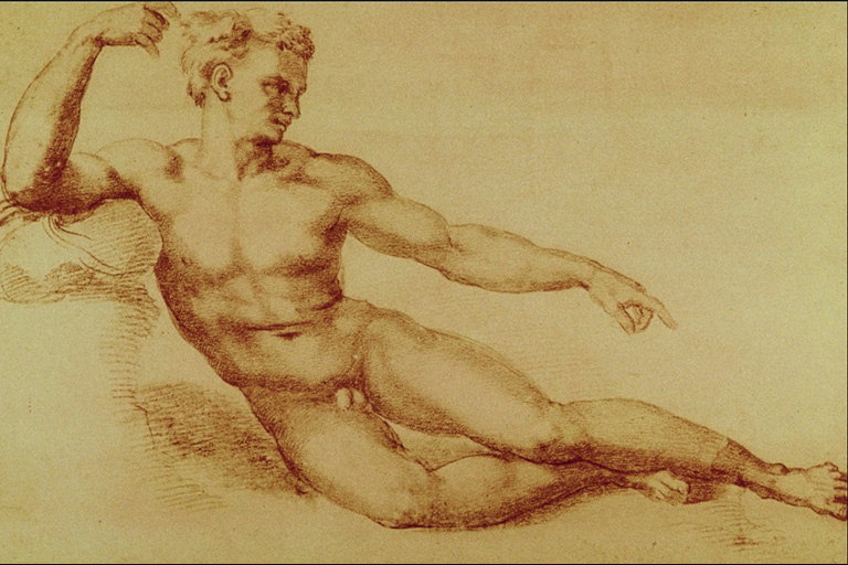 Μεγέθυνση γυμνό άνδρα αθλητή