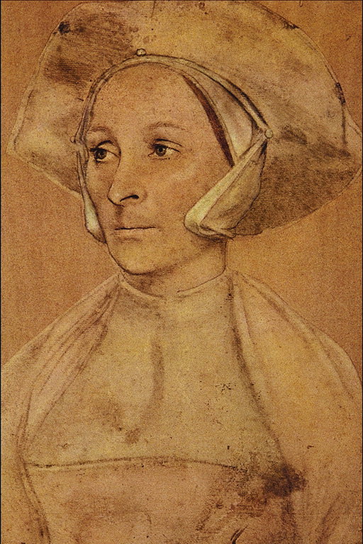 Žena s oštrim značajke u bijeli šešir