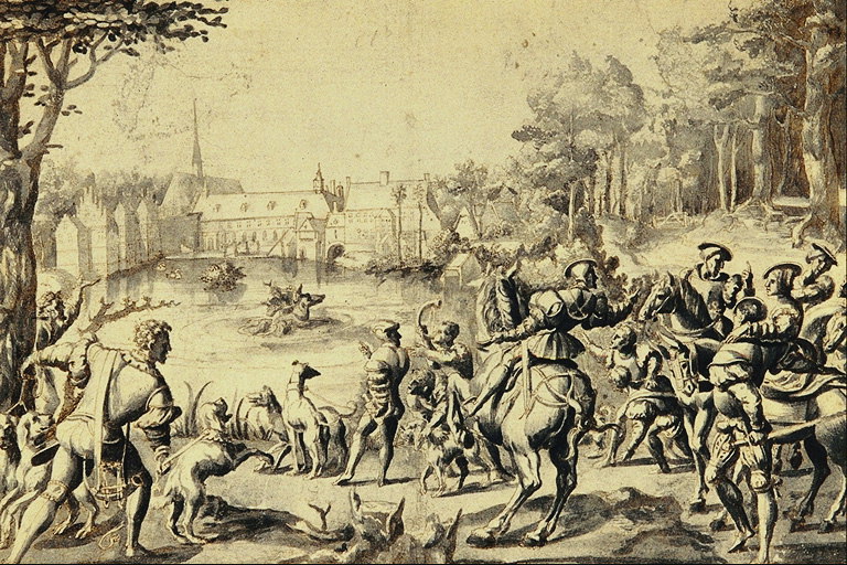 الفرسان في البحيرة مع وحوش