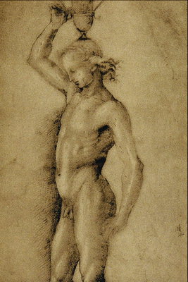Naked homem com caneca