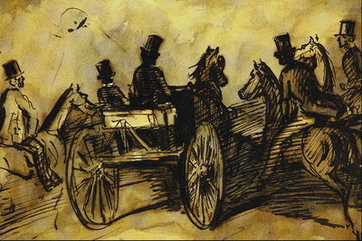 Wagons และ horsemen