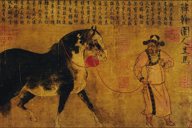 En man med en häst