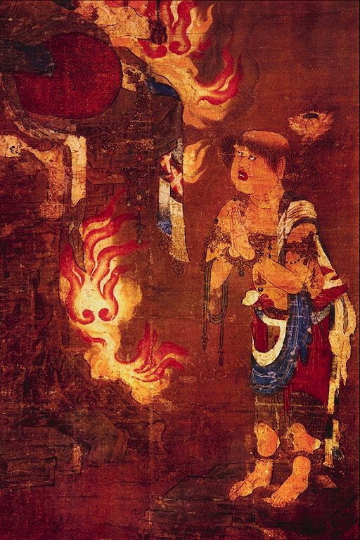 Ugnis. Žmogus prieš deginimą namas