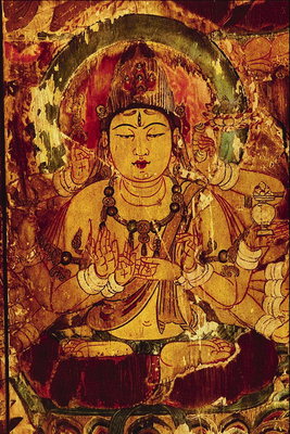 Intian jumalatar Monikäynnistettävän käsissä