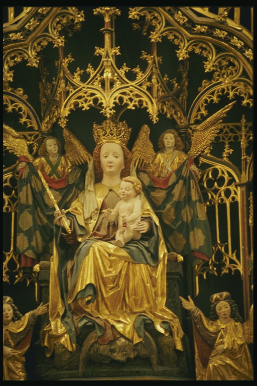 Bild av Virgin med barn och änglar