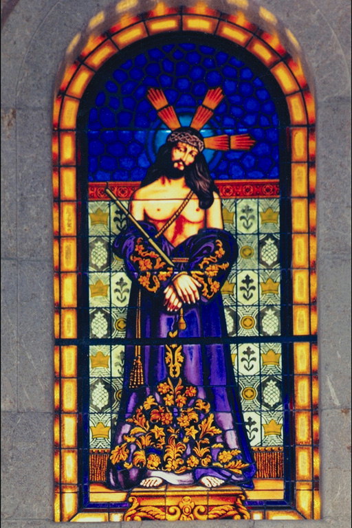 Zeichnung auf dem Glas. Auferstehung von Jesus Christus