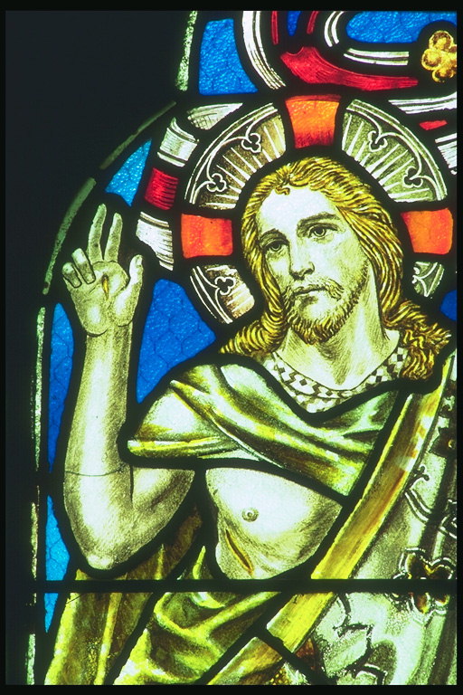 कांच पर यीशु मसीह की छवि