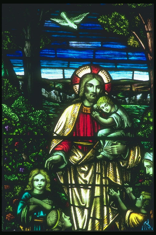 Crist amb els nens a mans de