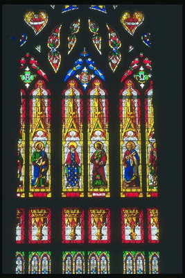 Larger images of saints on glass