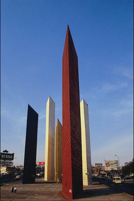 Multi-färgade skyskrapor