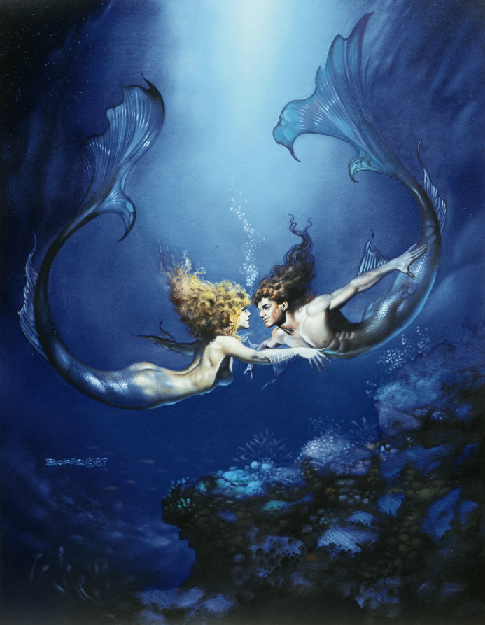 בחושך depths החלל. Mermaids