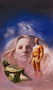 A maalaus tähti mies, kapteeni avaruusaluksen ja muotokuvan nainen