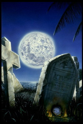 Cold moon over the graves