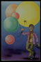 Homem com balões coloridos