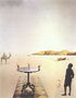 Table with a glass of desert. Camel and Man