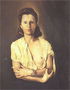 Bir çıplak göğüslü bir kadın portresi