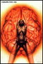 Het menselijk lichaam op de achtergrond van een foto van een hersentumor