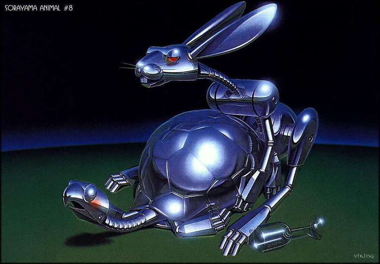 Hare and tortoise with steel