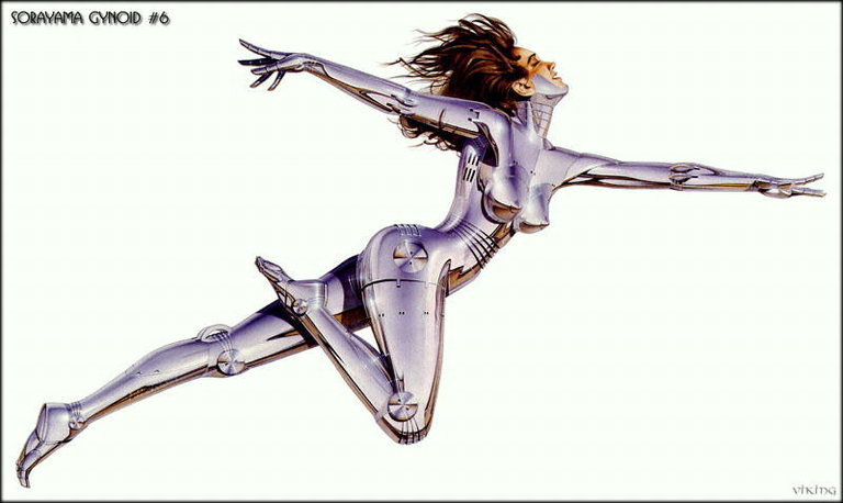 Leap Mädchen tragen Roboter