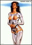 Девушка в эротическом костюме с металлическим блеском
