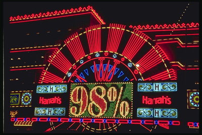 Изкусителен светлини създават естетика нощ казино