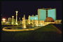 Banhado em rua lâmpada de néon de Las Vegas