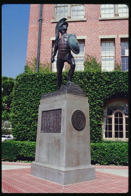 Статуя. Мужчина в шлеме и со щитом