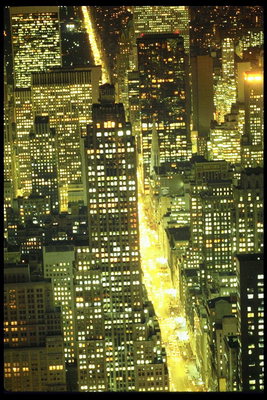 Night New York เต็มไปด้วยแสงสีทอง