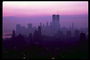 Нью-Йорк сити в фиолетовом цвету заката