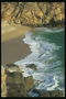 沿海海浪对墨西哥海湾的岩石跳动