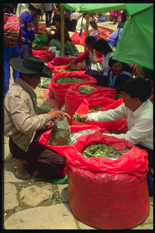 Local Market. Sale of spices and herbs