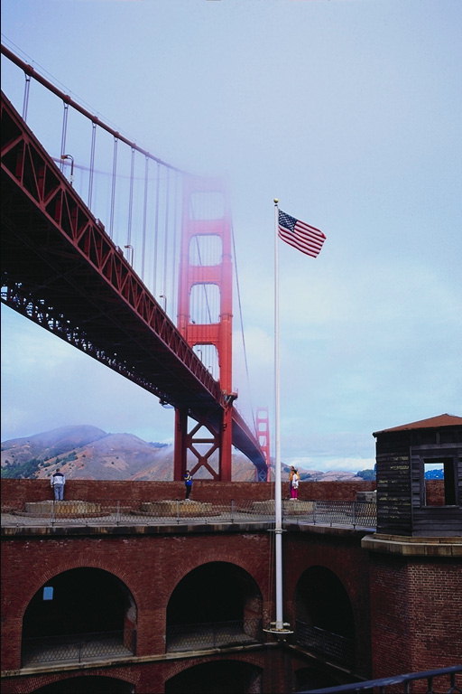 O transporte ponte. American Flag