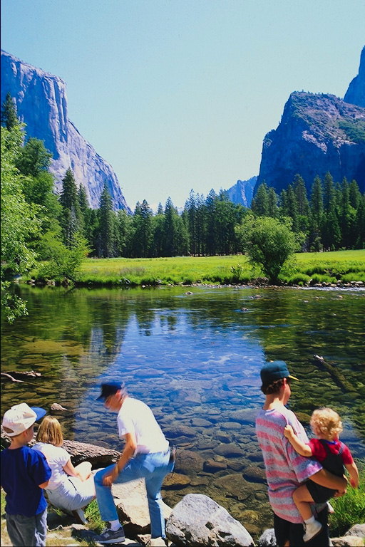 Mountain River with visitors