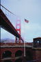 Transportasi di jembatan. American Flag