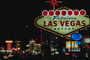 Ночной город. Плакат с надписью Лас Вегас