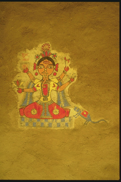 Рисунок на стене женщины божества