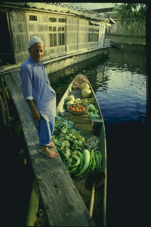 Перевозка овощей на лодке