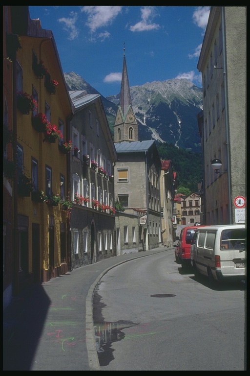 Østrig. Mt. Gader og huse