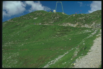 Austria. Planteó el camino en la montaña