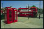 Red bus. Telefon booth