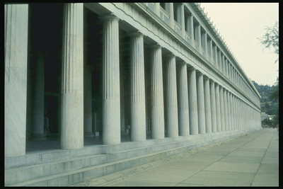 Белые колоны здания