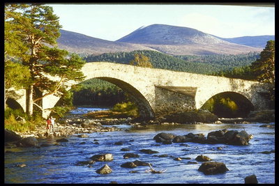 Мост через реку. Камни