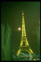 Вид на Эйфелевую башню сквозь зелень ветвей