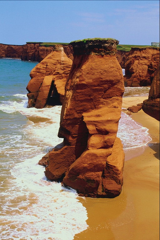 The cliffs bordering the sea
