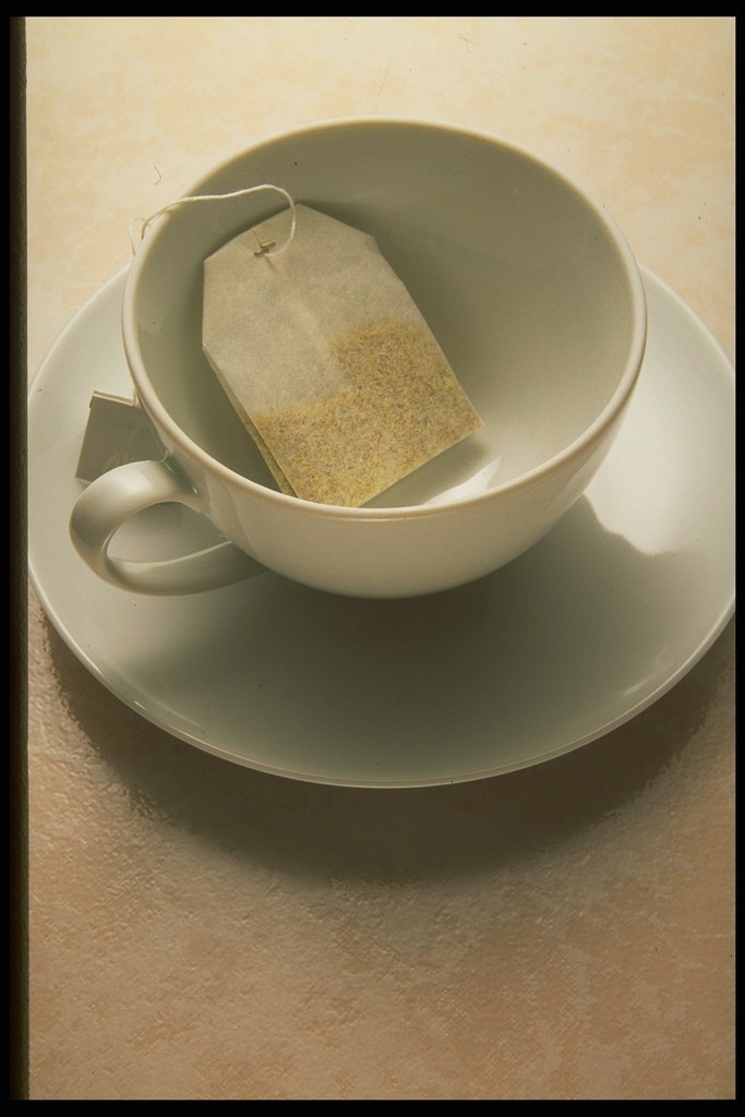 Ceramic mug and tea bag