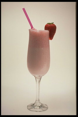 Milk-strawberry cocktail