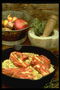 Мясо и овощи на сковороде