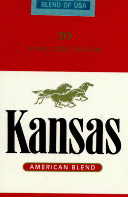 Пачка сигарет с рисунком диких лошадей KANSAS