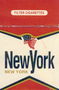 NEW YORK. Пачка сигарет с рисунком фрагмента прапора
