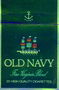 Пачка сигарет темно-зеленого цвета с рисунком корабля с разноцветными парусами. Сигареты OLD NAVY